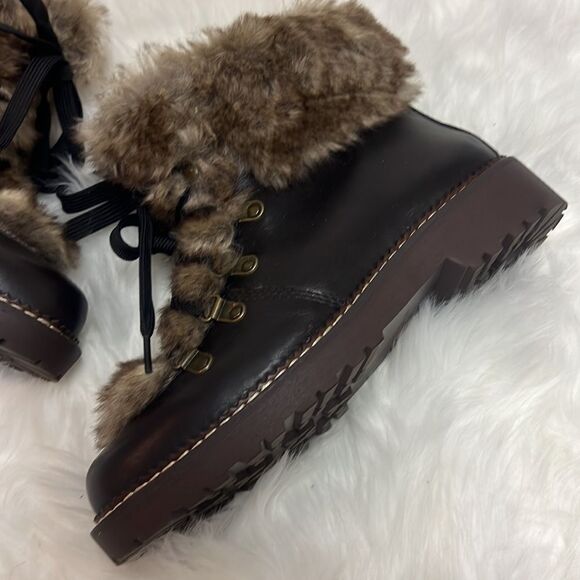 Lands End Womens 477938 Faux Fur Lined Cuff Boots Fisherman Core D20 - Picture 3 of 10